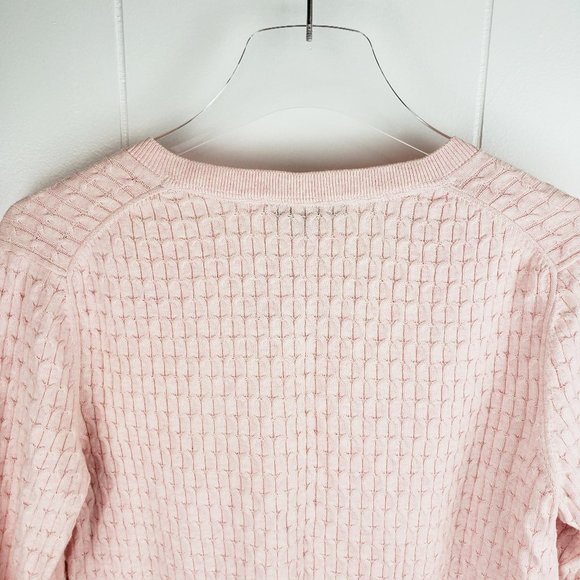 TOMMY HILFIGER Pink Knit V-Neck Pullover Sweater - Picture 7 of 7